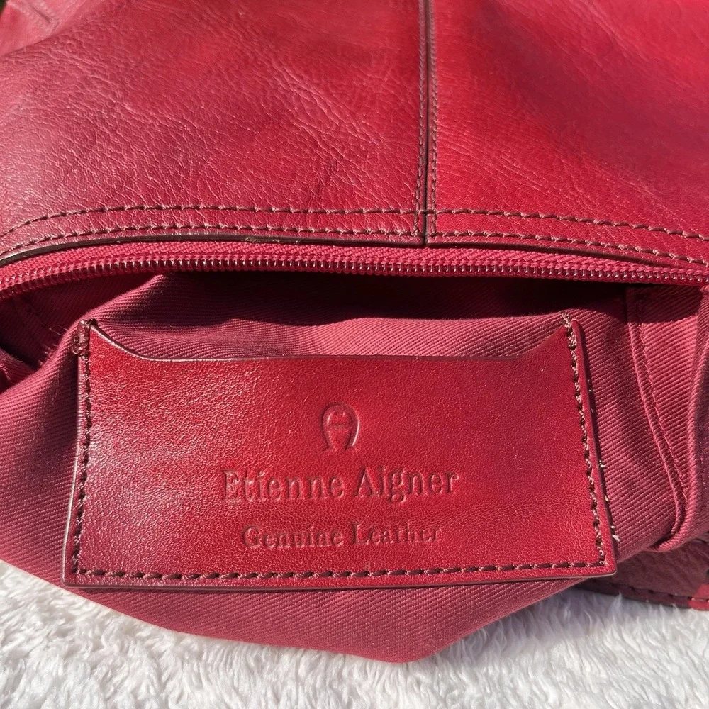 Vintage 90s Etienne Aigner Classic Leather Baguette Shoulder Bag Oxblood Hangtag